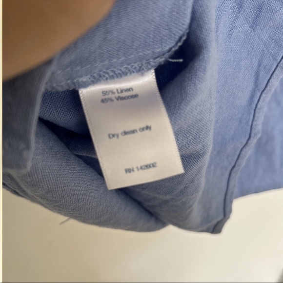 Sail To Sable Blue Mini Linen Dress Size M - Picture 6 of 6